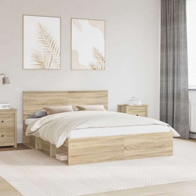Okvir za krevet 160 x 200 cm čvrsto borovo drvo, sonoma