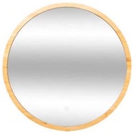 FIVE Zidno okruglo LED ogledalo, bambus