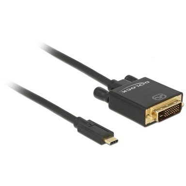 DELOCK Adapter USB-C na DVI 24+1 (ST-ST) 2 m 4K 30 Hz, crni