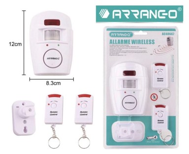 ARRANGO Bežični alarm, daljinski upravljač, senzor pokreta