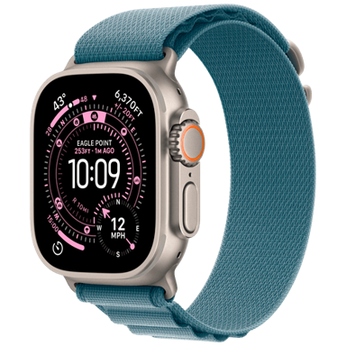 APPLE Watch Ultra 3, 49mm, siva, plava gumena narukvica, S