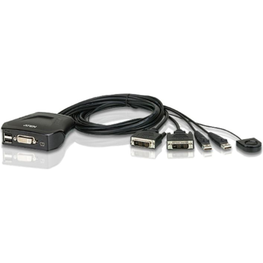 ATEN KVM preklopnik CS22D-AT, DVI-D, USB, 1920 x 1200, crni