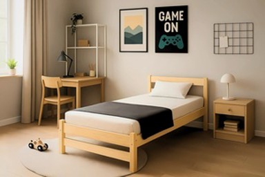 Drveni dječji krevet Aleks, 180x80 cm, svijetlo drvo