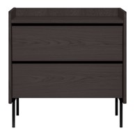 BONAMI SELECTION Crna visoka komoda u dekoru hrasta, 80x82 cm Wrap