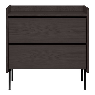 BONAMI SELECTION Crna visoka komoda u dekoru hrasta, 80x82 cm Wrap