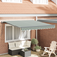 Manualna uvlačiva tenda 350x250 cm, zelena, bijela