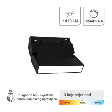 GREEN TECH LED magnetna svjetiljka MT05-20-6W-3CCT, 6 W, 3CCT, crna