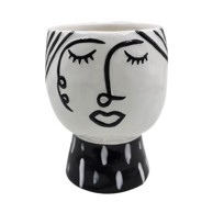 MAURO FERRETTI Vaza crno-bijela porculanska Pot Face
