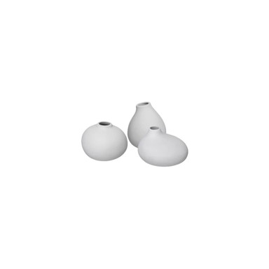 BLOMUS Set vaza svijetlo sive porculanske 3 kom Nona, visina 9 cm