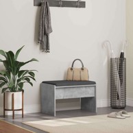 Klupa za hodnik s jastukom 60 x 38 x 46 cm betonski sivi