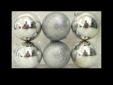 Plastične kuglice, ø 8 cm, 6 kom, srebrne