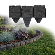 Rub za travnjak 1,8 m, izgled granita, boja, 10 x 10 x 10 cm - rub za cvjetne gredice, plastični rub za cvjetne gredice, vrtna ograda, ograda za cvjetne gredice, antracit