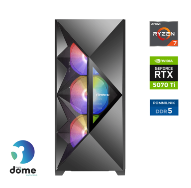ANNI Stolno računalo Gamer Extreme / AMD Ryzen 7 7700X, 32 GB, 2 TB SSD, NVIDIA GeForce RTX 5070 Ti, Free DOS