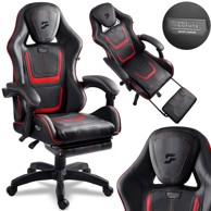 SOFOTEL Specter gaming stolac s naslonom za noge, crveno-crni