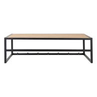  ACTONA Crna/u prirodnoj boji zidna vješalica u dekoru hrasta s policom Seaford