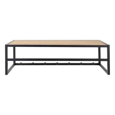 ACTONA Crna/u prirodnoj boji zidna vješalica u dekoru hrasta s policom Seaford