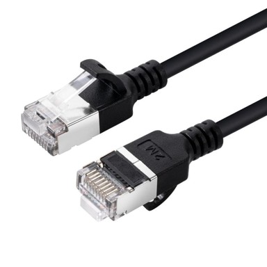 Mrežni spojni kabel, U/FTP, kategorija 6A, tanka izvedba, LSZH, duljina 1,5 m, crna