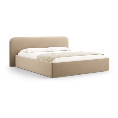 MICADONI Tapecirani bračni krevet Elizabeth 180x200 cm s podnicom i prostorom za odlaganje, smeđe-sivi