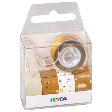 HEYDA Deco traka samoljepljiva 12 mm x 3 m novogodišnja 5 kom 20-35845 38 zlatna
