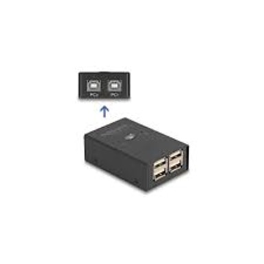 DELOCK Razdjelnik, USB-A switch, 4 uređaja na 2 PC-a, crni