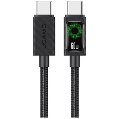 USAMS U92 60 W USB-C na USB-C kabel 1,2 m crne boje