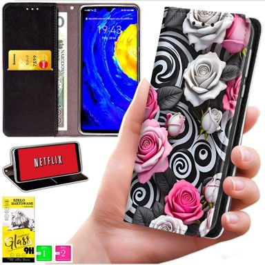 BLUEMOON Futrola tipa novčanik za Realme Note 70T - maskica s uzorkom + staklo 9H