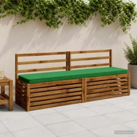 Jastučići za klupu Vught 2 kom 200 x 40 cm od poliestera, zeleni