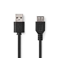 NEDIS USB kabel USB 2 0 USB A muški USB A ženski 480 Mbps niklani 3 00 m okrugli PVC crni kutija