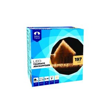 DEKORTREND vanjska LED ledenica KONTAKT, 6 x 0,4 m, 197 LED, toplo bijelo svjetlo
