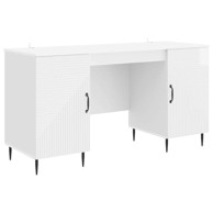 Stol, 142.5 x 50 x 75 cm, konstruirano drvo, bijela visoki sjaj