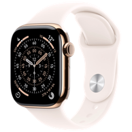 APPLE Watch Series 11 5G, 42mm, zlatna, roza silikonska narukvica, M/L