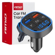 AMIO Bluetooth FM transmiter 2×USB-A 12V 24V AMIO-04648