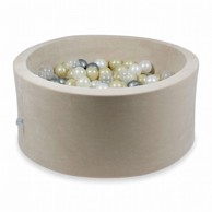 MIMII Suhi bazen 90 x 40 Baršunasti mekani s 300 kuglica: svijetlo zlatna, opalescentna, biserna, prozirna, srebrna, bež