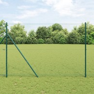 Set ograde, set od 2, čelik, PVC premaz, 25 x 1,5 m, zelena