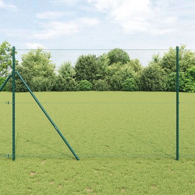 Set ograde, set od 2, čelik, PVC premaz, 25 x 1,5 m, zelena