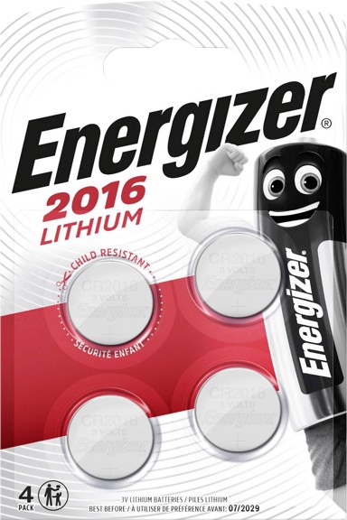 ENERGIZER Baterija CR2016, 3 V, litij, 4 kom