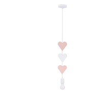 CANDELLUX LIGHTING Dječja svjetiljka Hearts, bijelo-ružičasta, metalno sjenilo