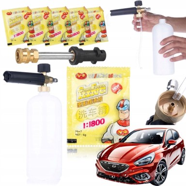 ROSFIX Set proizvoda za visokotlačni perač, mlaznica, nastavak za pjenu 1000 ml, cijev za prskanje