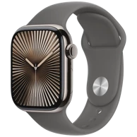 APPLE Pametni sat S10 4G, 42mm, Natural Titanium, sivi gumeni remen, M/L