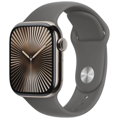 APPLE Pametni sat S10 4G, 42mm, Natural Titanium, sivi gumeni remen, M/L