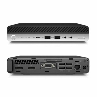 HP Stolno računalo EliteDesk 800 G4 Mini / Intel Core i5-8500T, 16 GB RAM, 240 GB SSD, Intel UHD Graphics, Windows 10 Pro, crna