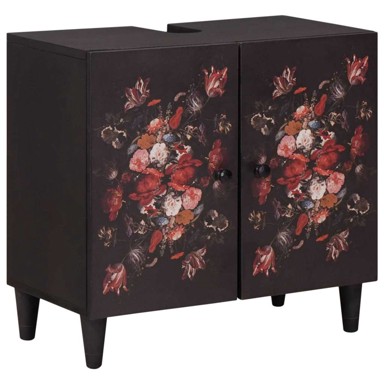 Ormarić za lavabo – umivaonik, šareni, 62 × 33 × 58 cm, čvrsto drvo manga