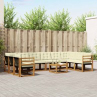 Set vanjskih sofa s jastukom 11 kom, prirodna i krem