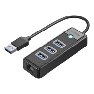 ORICO USB-A Hub PW3UR25-U3, 4 porta, 3 x USB-A 3.0, RJ45 2.5G, 0,5 m, crna