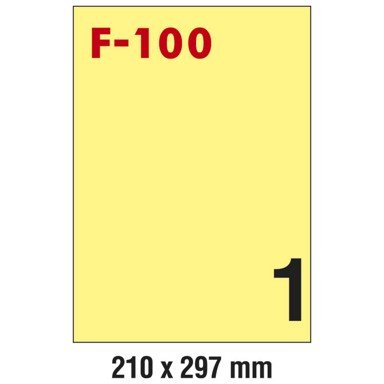 FORNAX Etikete ILK, 210 x 297 mm, 100 listova, žute
