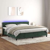 Box Spring krevet s madracem, tamnozeleni, 200x200 cm, baršun, okomite pruge