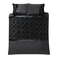 CATHERINE LANSFIELD Posteljina Lattice Cut od samta za bračni/produženi krevet 230x220 cm Crna