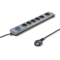QOLTEC Produžni kabel Quick Switch 6 utičnica 3 m, sivi