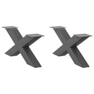 Noge za stolić u obliku slova X 2 kom antracit 70x(30-31) cm