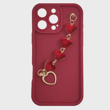 MAXMOBILE Maskica za iPhone 16 Pro Max, Silicone Candy, s ručkom, srca